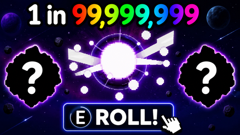 Official Planet RNG key art showing a 1 in 99,999,999 roll banner